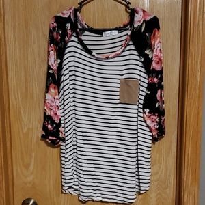 Casual 3/4 length sleeves top